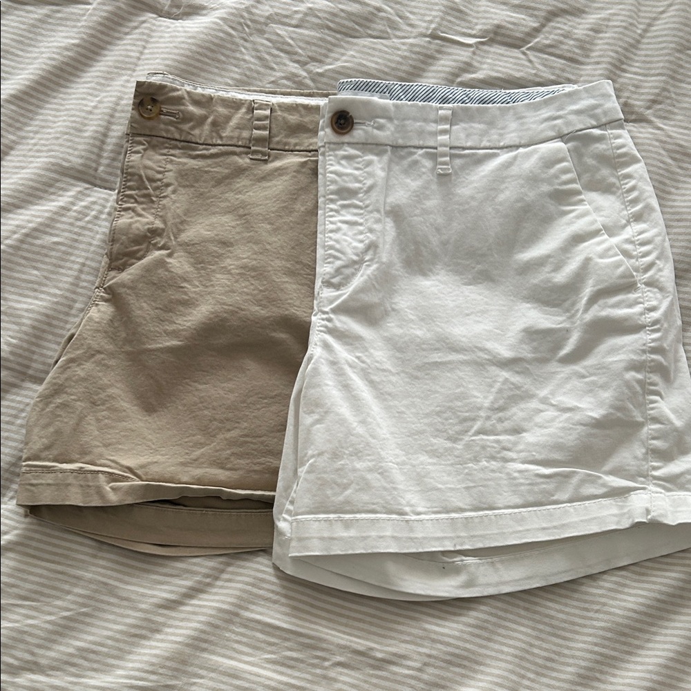 2 pair of Old Navy Classic Women's Cotton Shorts - White and Khaki